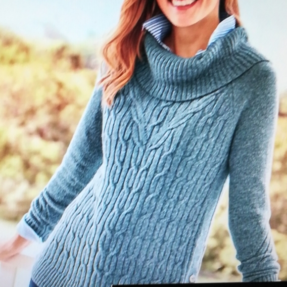 Cable cowlnenk sweater-Marble - Picture 2 of 4